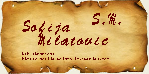 Sofija Milatović vizit kartica